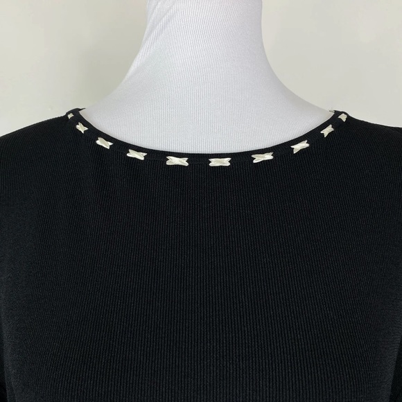 NWT Finity Black Sweater Woven Neckline Sz. XL - Picture 5 of 9